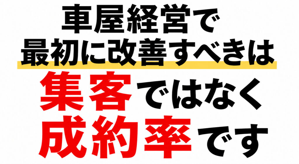 車屋経営　集客より先に成約率の改善