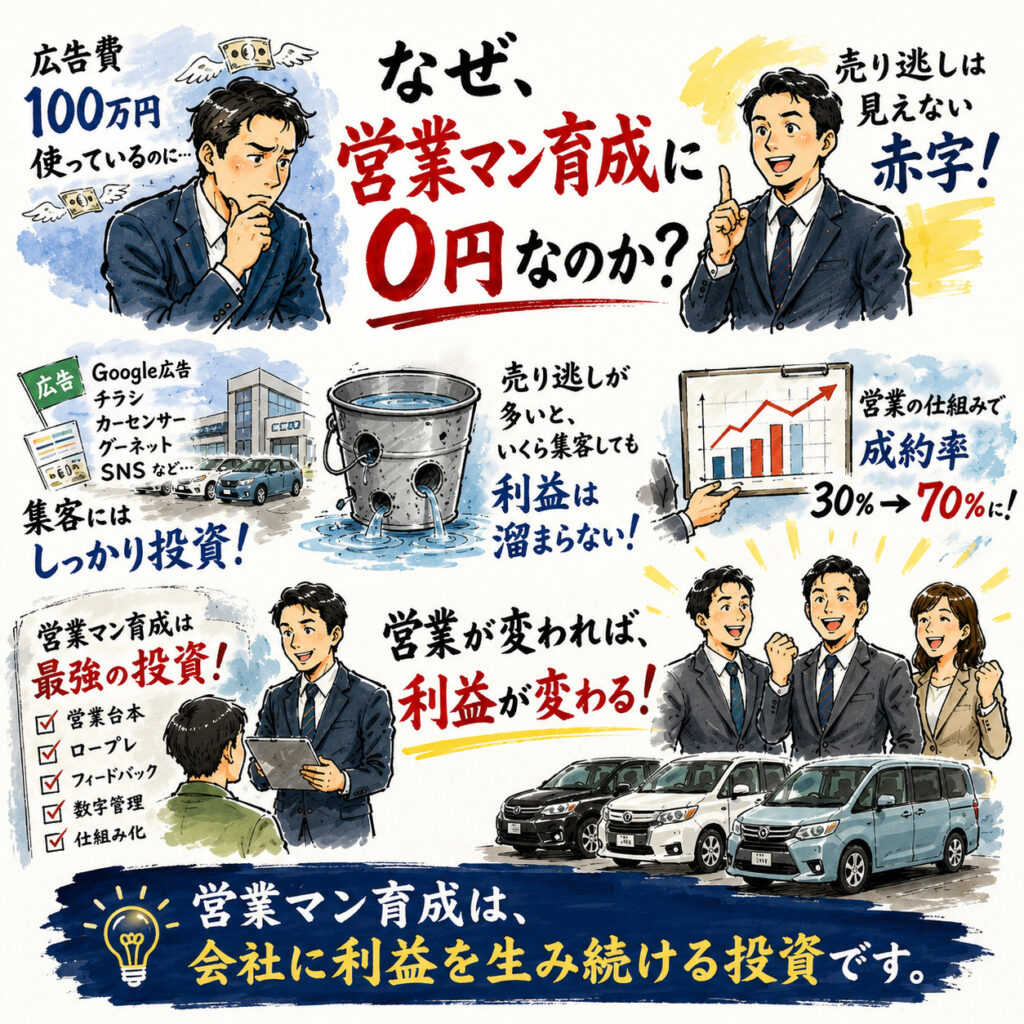 広告費100万円使うのに、営業マン育成0円なのはなぜ?