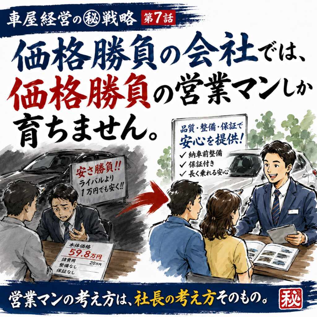 価格勝負の会社では、価格勝負の営業マンしか育ちません。