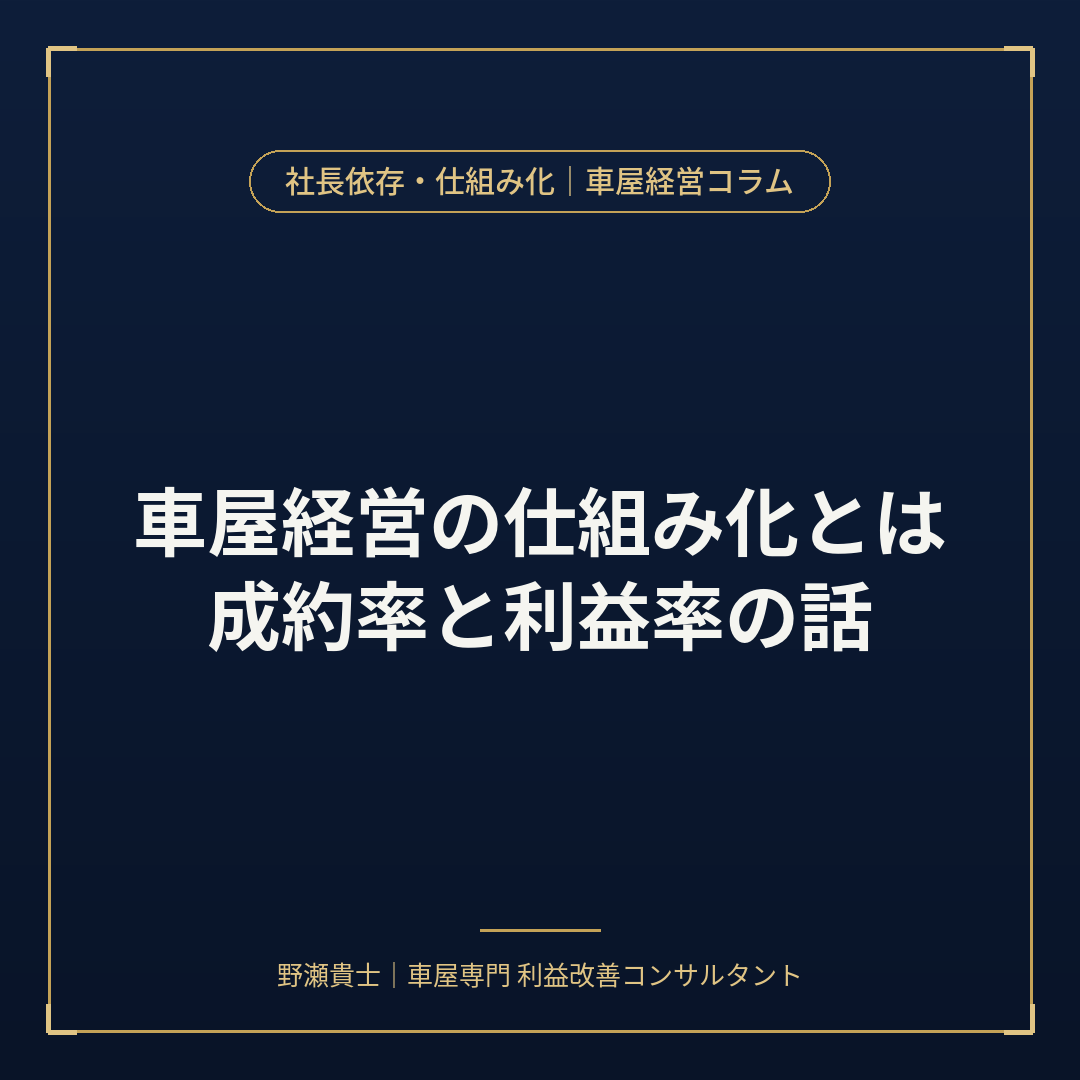 車屋　経営の仕組み化